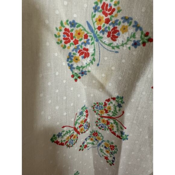 Vintage Shirley of Atlanta White Butterfly Pattern Blouse Size Medium - Picture 7 of 8